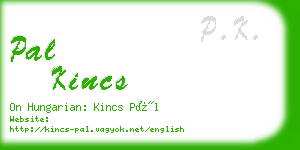 pal kincs business card